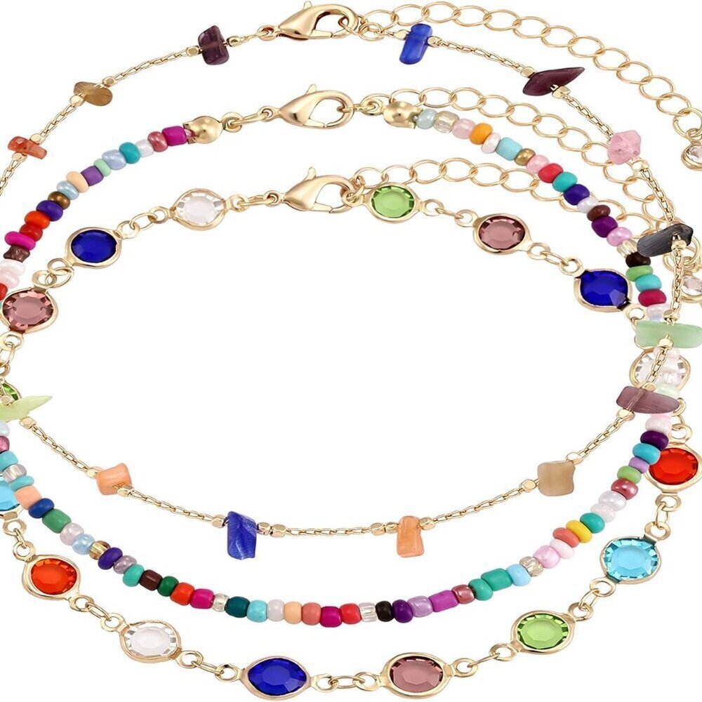 Boho Beaded Ankle Bracelet Beach 18 K Gold Plated Anklet Bracelets Handmade